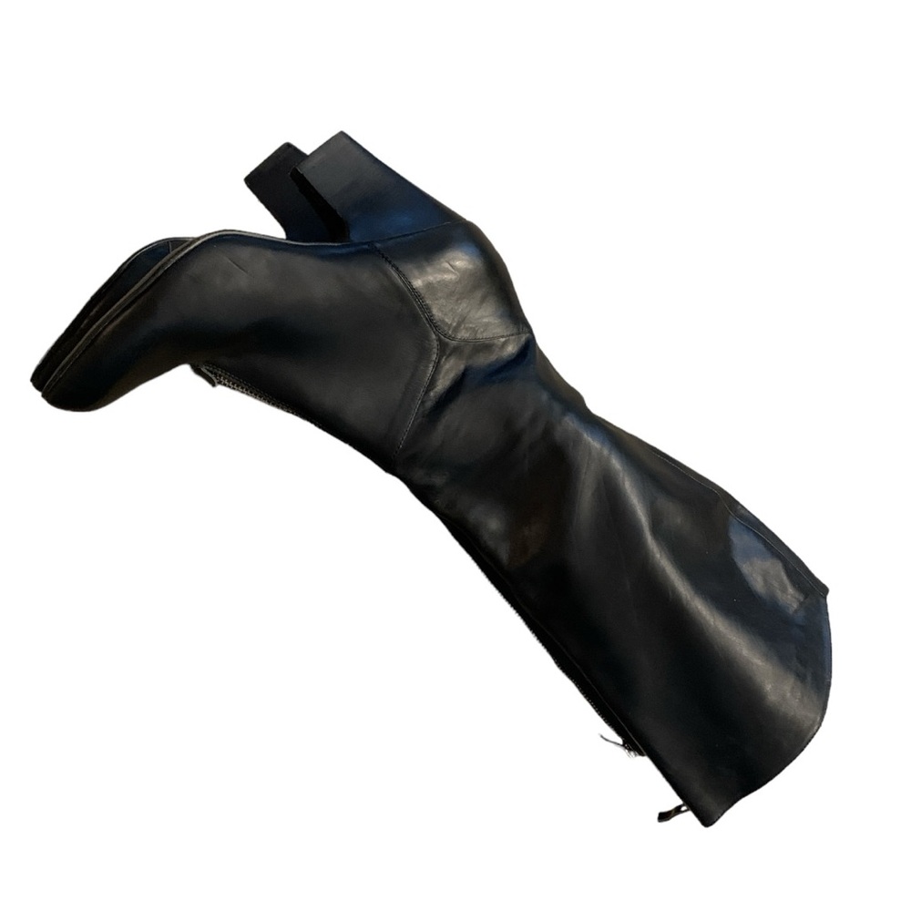 Django and Juliett BLACK LEATHER ZIPPER MOTO BOOTS